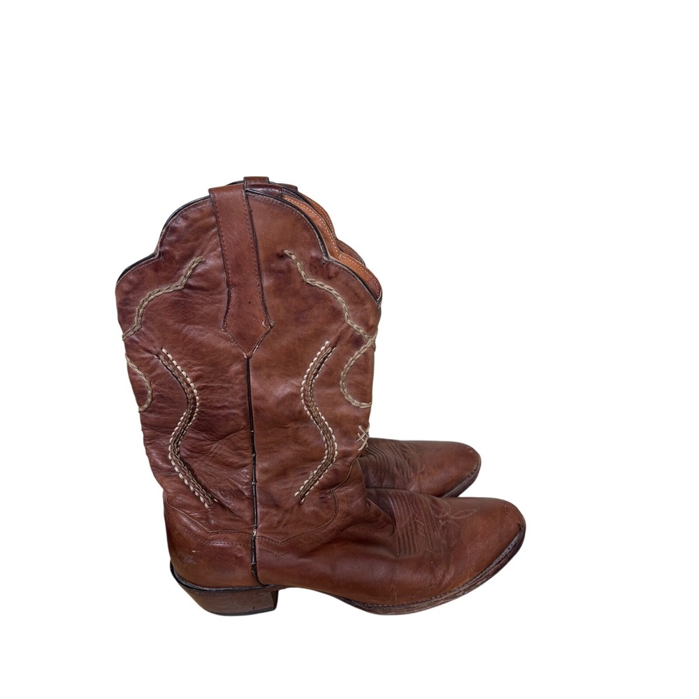 Dan Post Albany Cowboy Boots 10.5 D Brown Leather Western Stitched Pointed Toe